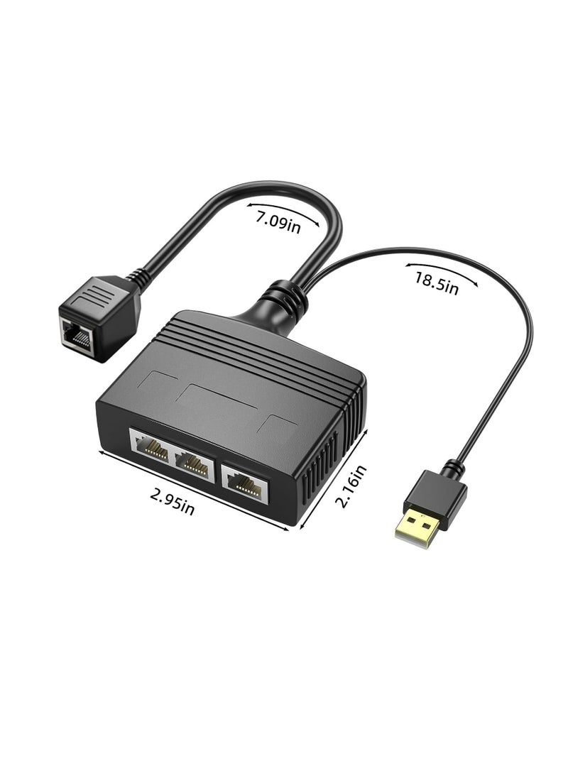 RJ45 Ethernet Splitter 1 to 2 Out, with USB Power Cable, RJ45 Internet Splitter Adapter 1000Mbps High Speed for Cat 5/5e/6/7/8 Cable, Support Two Devices Working Simultaneously - pzsku/ZD66E5451FF7BE142928AZ/45/_/1730911035/f936bd91-c430-4d8b-82d3-6fd5be2ea4f8