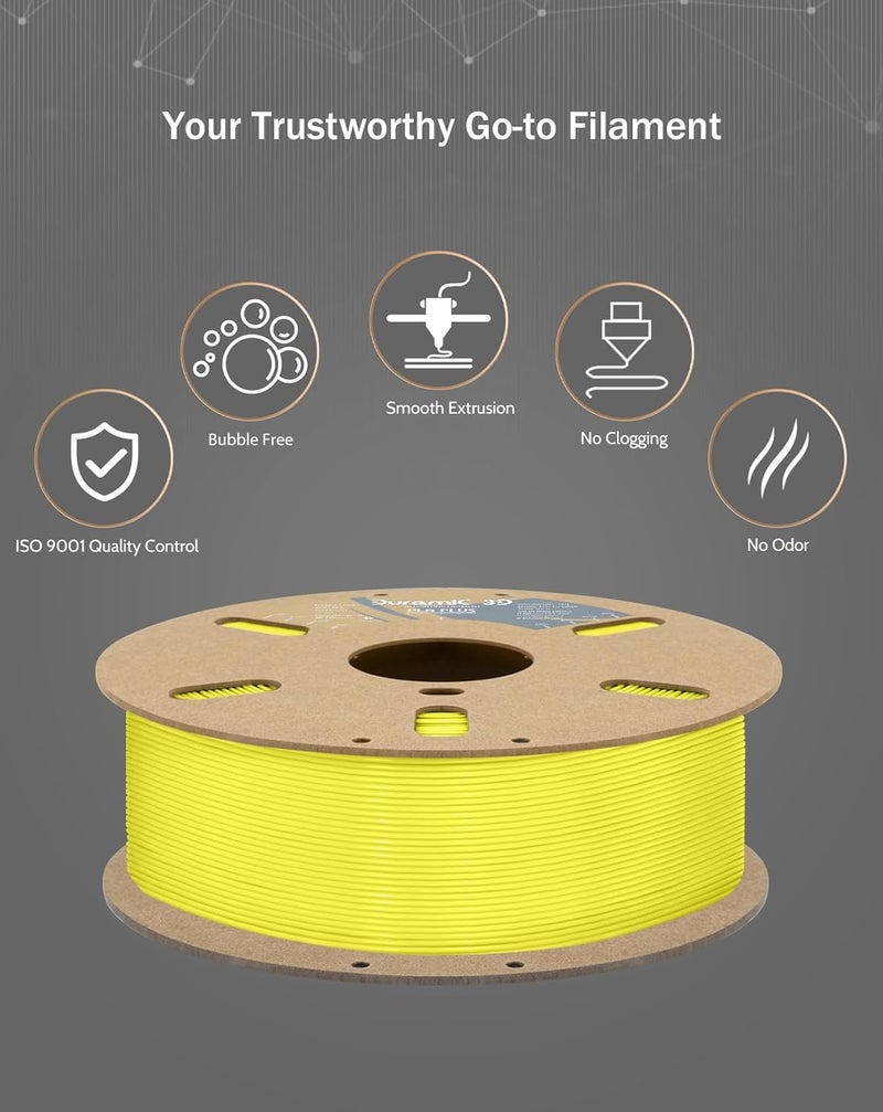 DURAMIC 3D PLA+ Filament 1.75mm 1Kg Light Yellow, PLA Plus Filament 1Kg Spool(2.2lbs) Tougher and Stronger, Dimensional Accuracy Probability +/- 0.02mm - Image 5