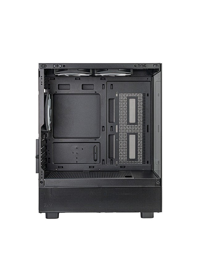 SilverStone LD04 Black Micro-ATX Case – Tempered Glass 270° Panoramic View, Supports Micro-ATX/Mini-ITX, 3x 120mm ARGB Fans Included, 350mm GPU & 177mm CPU Cooler Clearance, Top/Rear Radiator Support (Up to 280mm), USB Type-C + 2x USB 3.0 Front I/O, Steel/Glass Construction, Compact 38.25L, Vertical Layout, Black | SST-LD04-B-ARGB  - Image 3