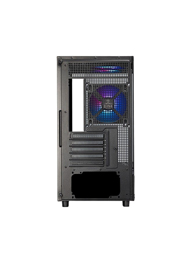 SilverStone LD04 Black Micro-ATX Case – Tempered Glass 270° Panoramic View, Supports Micro-ATX/Mini-ITX, 3x 120mm ARGB Fans Included, 350mm GPU & 177mm CPU Cooler Clearance, Top/Rear Radiator Support (Up to 280mm), USB Type-C + 2x USB 3.0 Front I/O, Steel/Glass Construction, Compact 38.25L, Vertical Layout, Black | SST-LD04-B-ARGB  - Image 4