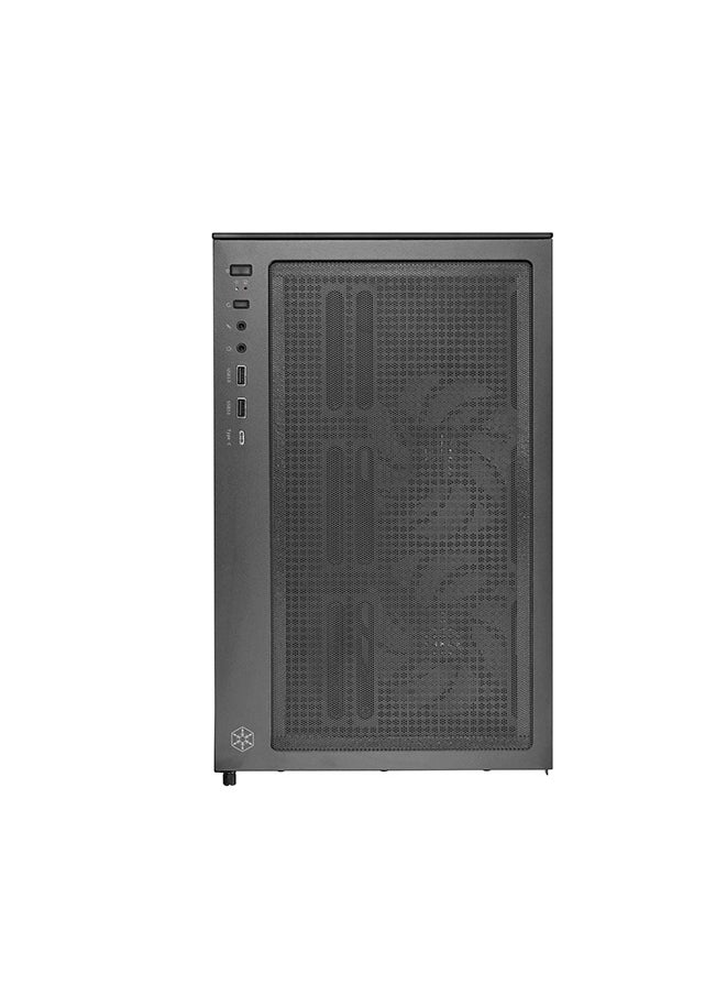SilverStone LD04 Black Micro-ATX Case – Tempered Glass 270° Panoramic View, Supports Micro-ATX/Mini-ITX, 3x 120mm ARGB Fans Included, 350mm GPU & 177mm CPU Cooler Clearance, Top/Rear Radiator Support (Up to 280mm), USB Type-C + 2x USB 3.0 Front I/O, Steel/Glass Construction, Compact 38.25L, Vertical Layout, Black | SST-LD04-B-ARGB  - Image 5