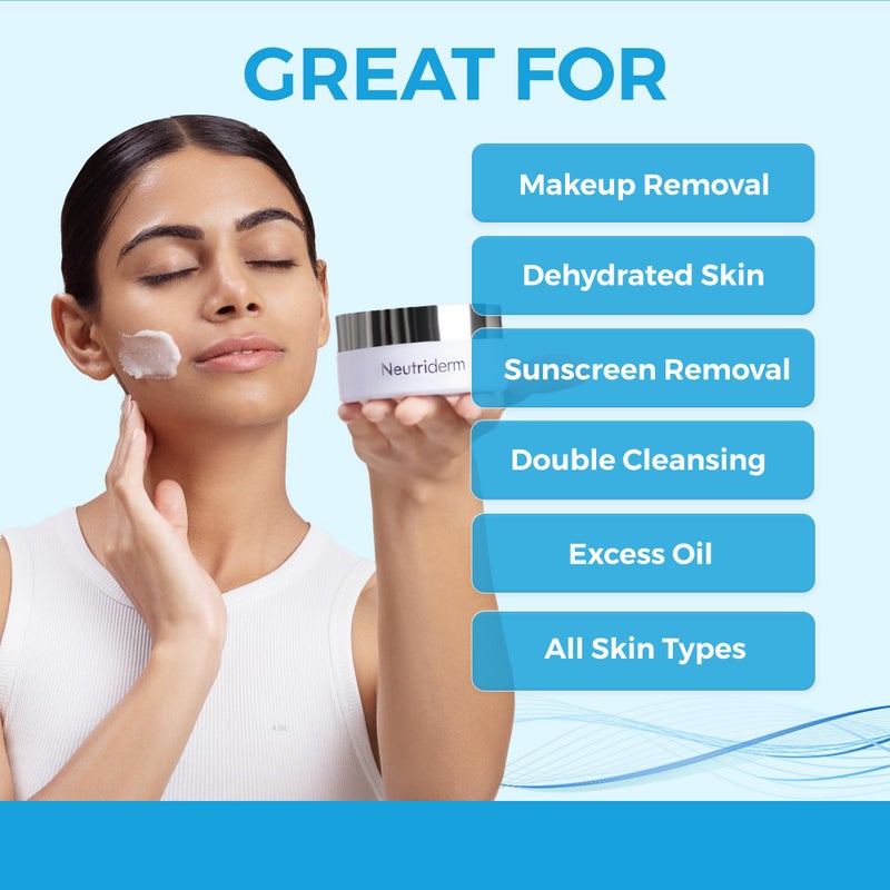 NEUTRIDERM Cleansing Balm â€“ Hydrating Makeup Remover Balm & Oil Based Cleanser with Vitamin E & Ceramides for Soft, Radiant Skin | All Skin Types (80g/2.8oz) - Image 5