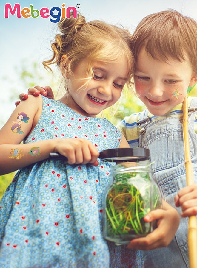 MEBEGIN 12 Sheets Mermaid Temporary Tattoos for Kids, Waterproof Long-lasting Fake Tattoos, High-quality Face and Body Stickers with Attractive Design, Easy to Use and Remove, Versatile Party Decoration - Image 5