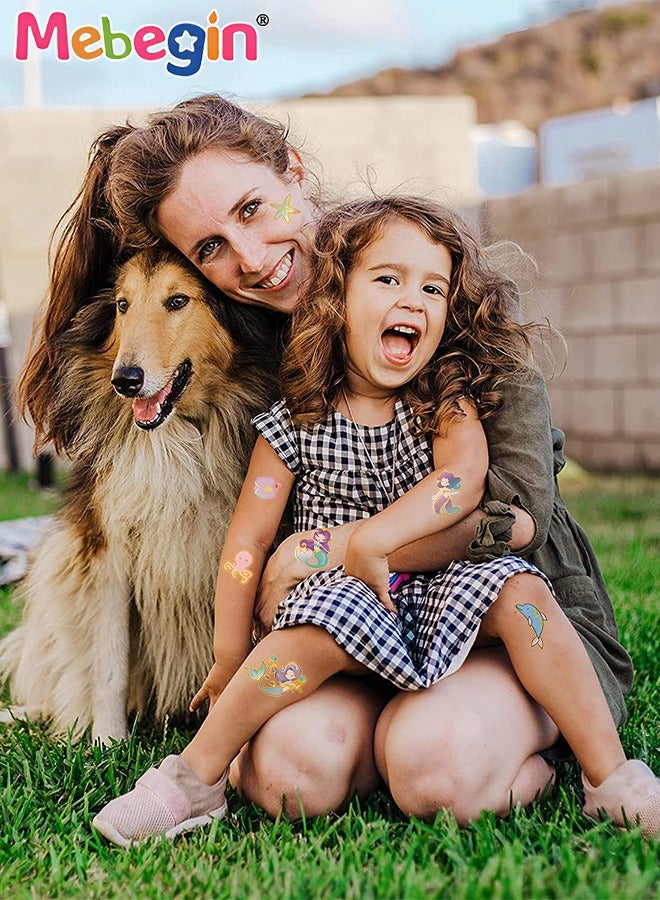 MEBEGIN 12 Sheets Mermaid Temporary Tattoos for Kids, Waterproof Long-lasting Fake Tattoos, High-quality Face and Body Stickers with Attractive Design, Easy to Use and Remove, Versatile Party Decoration - Image 4