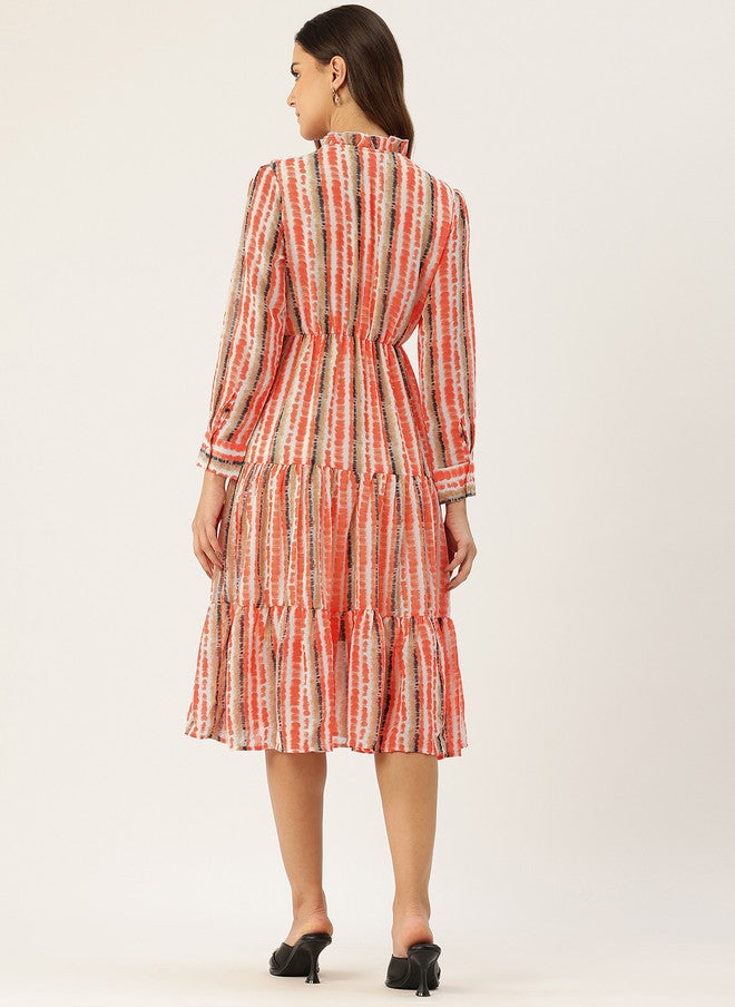 Rue Collection فستان ميدي مزخرف مع كشكش للنساء - Image 4