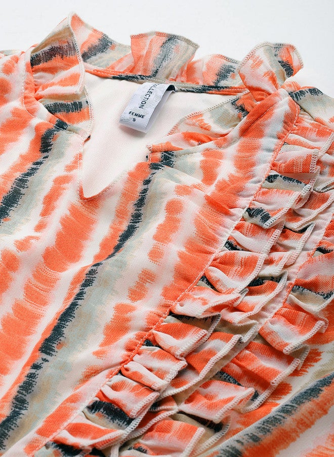 Rue Collection فستان ميدي مزخرف مع كشكش للنساء - Image 2