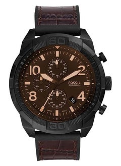 FOSSIL Men's Brunson waterproof Leather Chronograph -FS5713  - Image 1