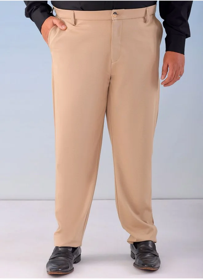 هاردسودا Men Plus Size Regular Fit Solid Mid-Rise Stretchable Chinos