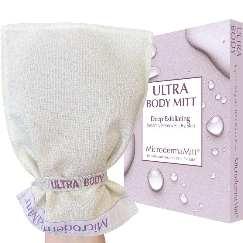MicrodermaMitt ULTRA Exfoliating Mitt  The Ultimate Deep Exfoliating Body Scrubber Kese Glove  Keratosis Pilaris Strawberry Skin Treatment Reduce Ingrown Hair Turkish Body Scrubber Exfoliator