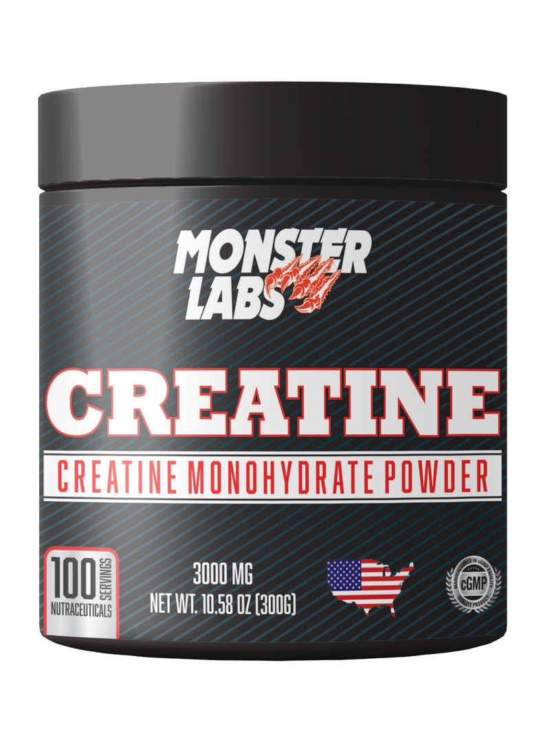 MONSTER LABS - Creatine Monohydrate Powder – Boosts Energy & Performance (300g) - Image 1