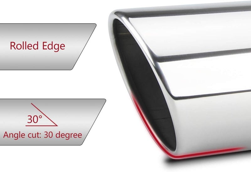 LCGP Bolt On Diesel Exhaust Tip 4" Inlet, 6" Outlet, 15" Long, Polished Stainless Steel - Image 5