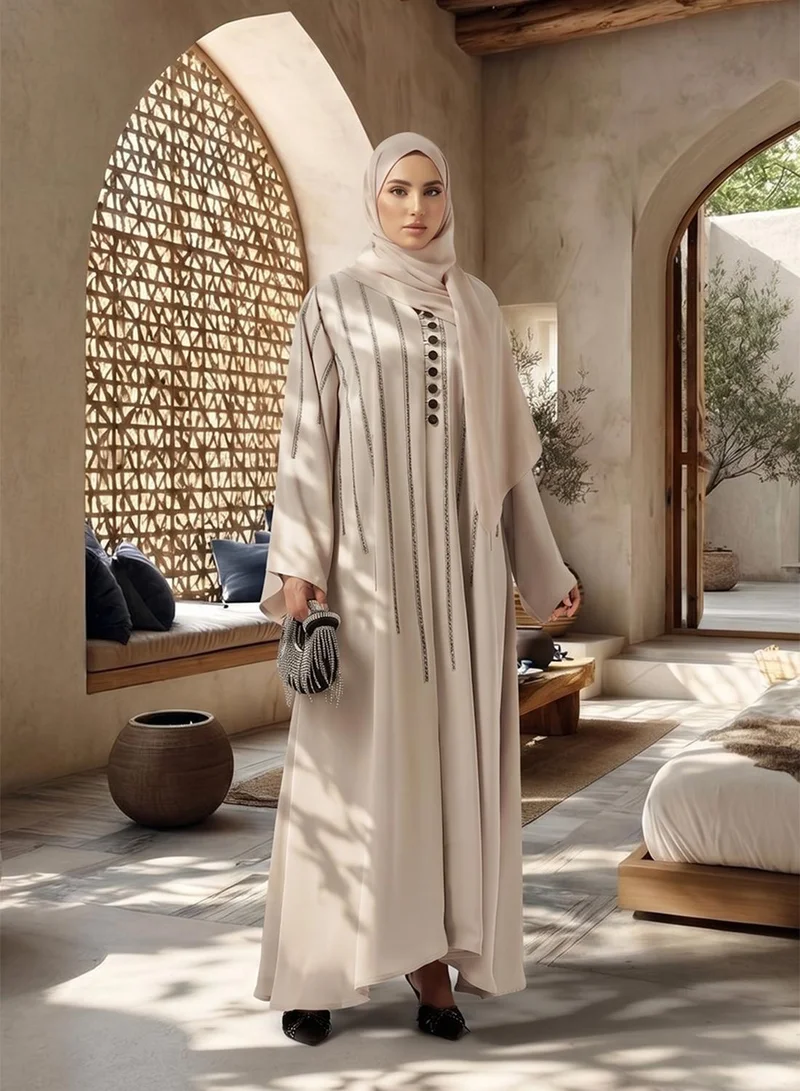 hayas closet Abaya with button detailing & Sheila