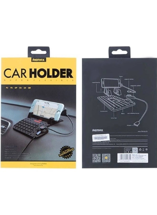 ريماكس حامل هاتف السيارة Remax  مع قاعدة شحن مغناطيسية، ذراع قابلة للتعديل، كابل 2 في 1 لأجهزة Apple وAndroid، قاعدة سيليكون مقاومة للانزلاق، إخراج 5V-2A، زاوية ميل قابلة للتعديل 120 درجة للهواتف والأجهزة اللوحية - Image 5