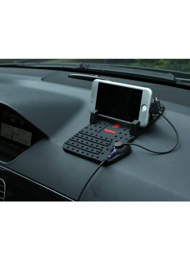 ريماكس حامل هاتف السيارة Remax  مع قاعدة شحن مغناطيسية، ذراع قابلة للتعديل، كابل 2 في 1 لأجهزة Apple وAndroid، قاعدة سيليكون مقاومة للانزلاق، إخراج 5V-2A، زاوية ميل قابلة للتعديل 120 درجة للهواتف والأجهزة اللوحية - Image 4