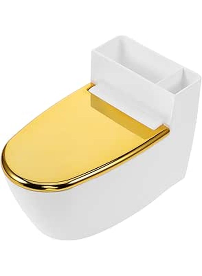 Wall Mounted Toilet Ashtray White Gold Storage Box Fireproof Cute Decorative Holder - Image 1