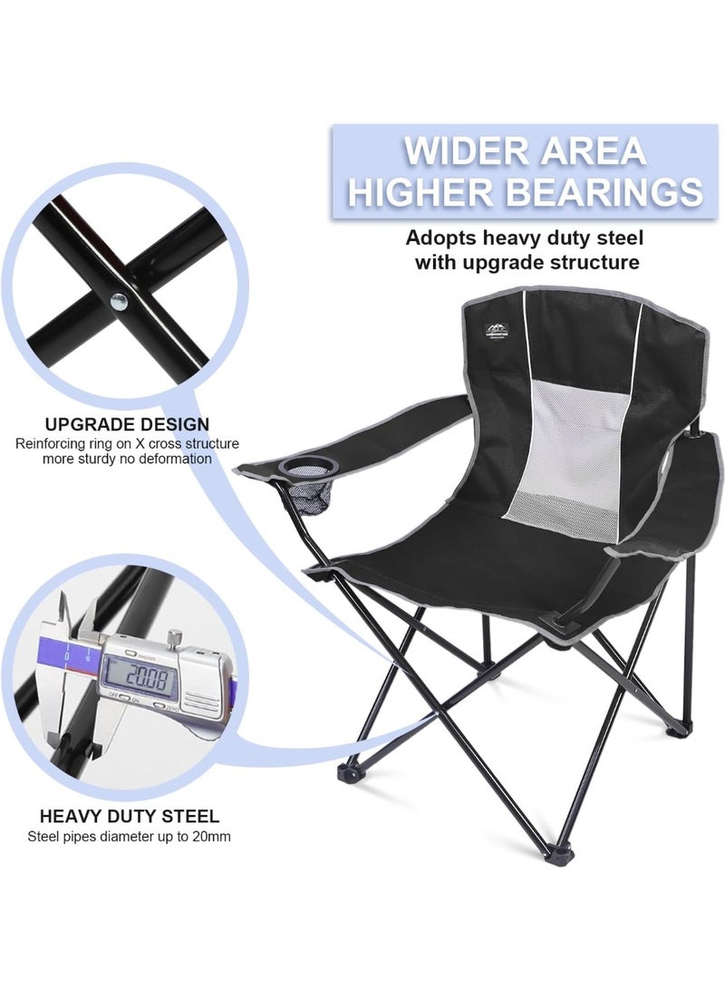 Raxoom Heavy-Duty Foldable Camping Chair with Cup Holder – Strong Steel Frame, PE Anti-Slip Feet, Breathable Mesh Back, 600D Oxford Fabric – Ideal for Outdoor, Beach, Fishing & Garden Use (green) - Image 5