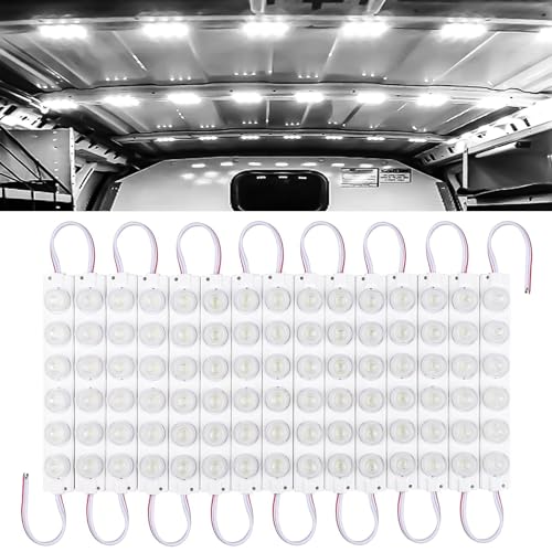 Linkstyle 12V 90 LEDs Van Interior Lights Kit, Super Bright Ceiling Dome Lamp Lights for Van RV Trailer Boat Bus, 15 Modules White - Image 1