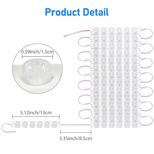 Linkstyle 12V 90 LEDs Van Interior Lights Kit, Super Bright Ceiling Dome Lamp Lights for Van RV Trailer Boat Bus, 15 Modules White - Image 5