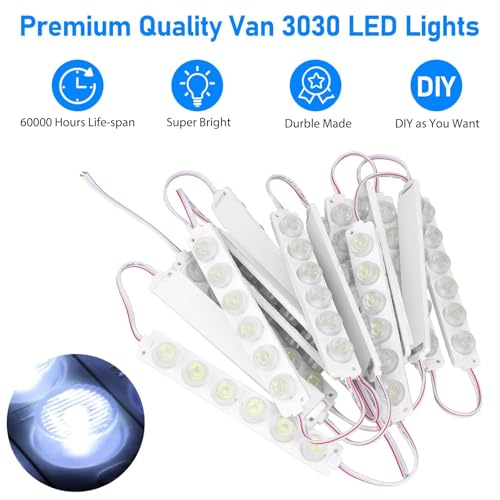Linkstyle 12V 90 LEDs Van Interior Lights Kit, Super Bright Ceiling Dome Lamp Lights for Van RV Trailer Boat Bus, 15 Modules White - Image 3