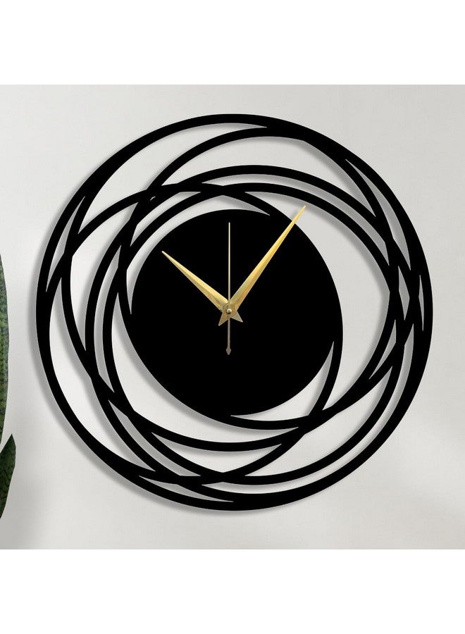 Cartvilla Cartvilla Designer Metal Wall Clock for Living Room & Home Decor,Large Size Wall Clock with Numbers, Metal Wall Ornament, Outdoor Wall Clock and Gifts, Laser Cut Clock, Home Gifts Black (40 CM) DA-76 - Image 1
