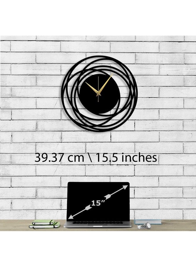 Cartvilla Cartvilla Designer Metal Wall Clock for Living Room & Home Decor,Large Size Wall Clock with Numbers, Metal Wall Ornament, Outdoor Wall Clock and Gifts, Laser Cut Clock, Home Gifts Black (40 CM) DA-76 - Image 2