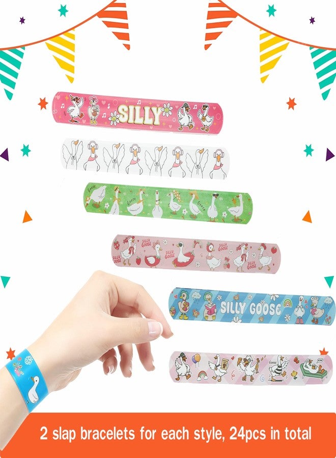 i-Beeboo 48 Pcs Silly Goose Party Favors Wristbands Slap Bracelets, Funny Goose Party Supplies Rubber Silicone Stretch Wristbands for Birthday Decorations Gifts - Image 3