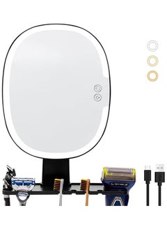 KASTWAVE Shower Mirror Fogless with Light for Shaving, Anti-Fog Bathroom Shaving Mirror, 3 Colors Dimmable Lighting Makeup Mirror with Razor Holder  - Image 1