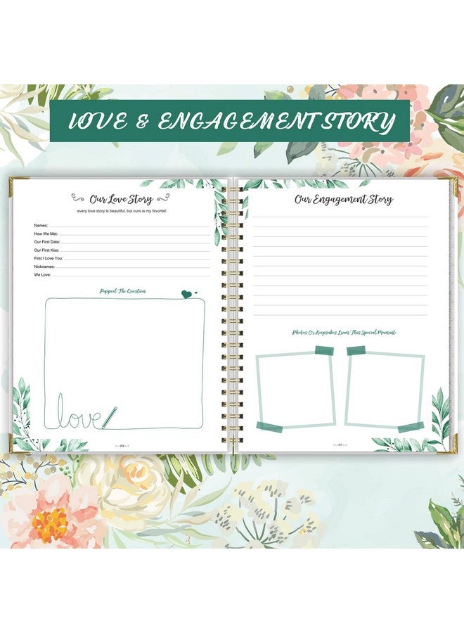 Artfan Wedding Planner - Wedding Planner Book And Organizer For The Bride With 5 Tabbed Sections, 9" X 11.9", Hardcover With Metal Corner + 5 Inner Pockets + Sticker + Elastic Closure Band - Floral  - Image 4