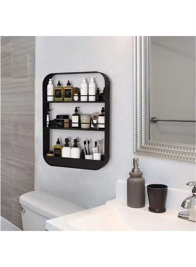 Over Toilet Storage Shelf, 3-Tier Freestanding Over The Toilet Storage, Metal Bathroom Shelves with Paper Holder, Above Toilet Shelf for Bathroom Storage, Bathroom Space Saver  - Image 5