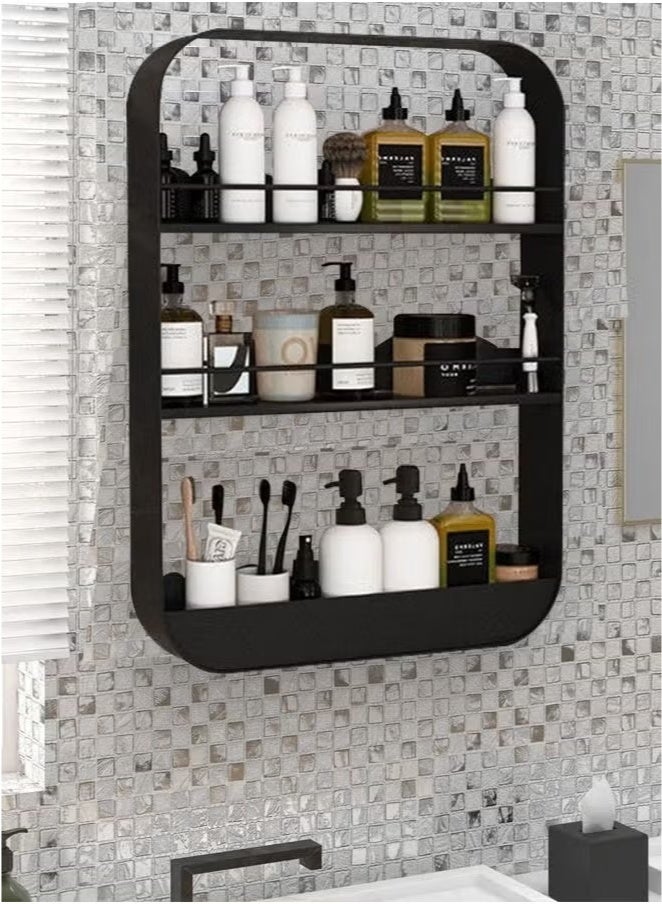Over Toilet Storage Shelf, 3-Tier Freestanding Over The Toilet Storage, Metal Bathroom Shelves with Paper Holder, Above Toilet Shelf for Bathroom Storage, Bathroom Space Saver  - Image 3