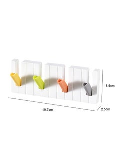 FLYROAD Wall-mounted hook, creative piano-style design, no need to punch holes, hang coat and key hooks behind the door, can be used to place hats and bags in the entrance  - Image 2