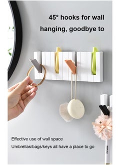 FLYROAD Wall-mounted hook, creative piano-style design, no need to punch holes, hang coat and key hooks behind the door, can be used to place hats and bags in the entrance  - Image 5