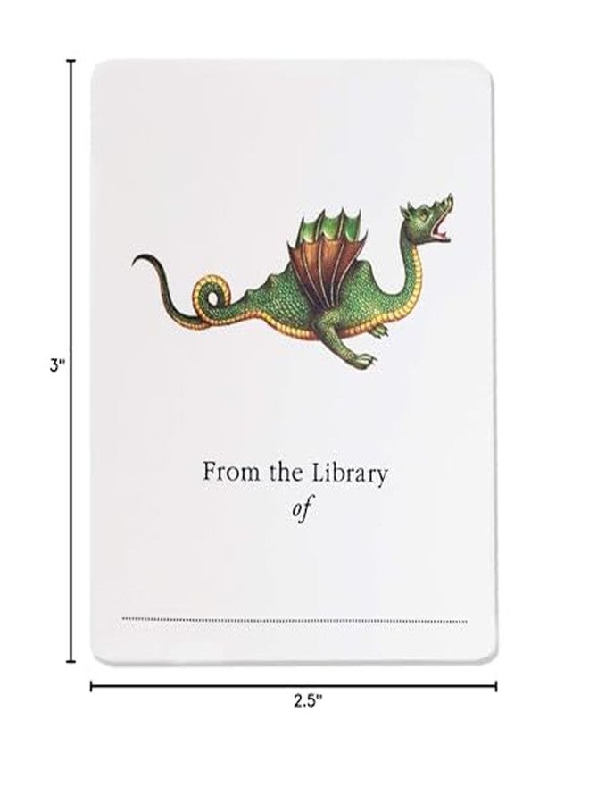 Nancy Nikko Bookplate with Dragon Illustration. Set of 10. 3" H x 2 1/2" W Fill in Style - Image 2