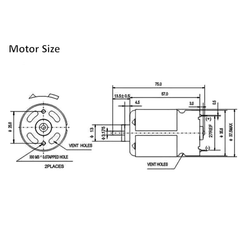 ChgImposs RS550 21V 19500 RPM DC Motor with Two-Speed 12 Teeth and High Torque Gear Box for Electric Drill/Screwdriver - Image 3
