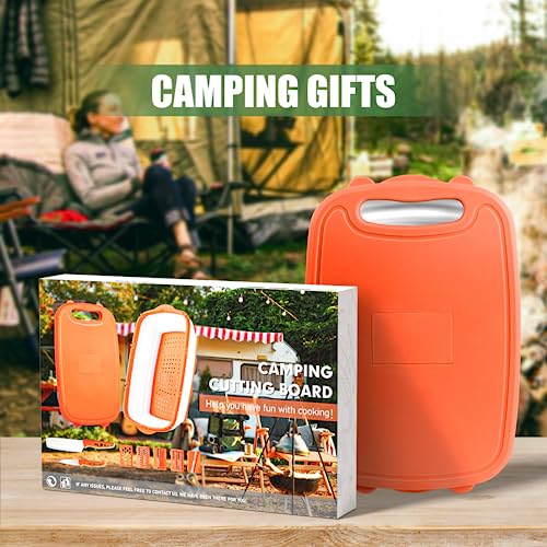 HI NINGER Camping Cutting Board, HI NINGER Collapsible Chopping Board with Colander, 9-In-1 Multi Kitchen Vegetable Washing Basket,Camping Gifts Accessories for RV Campers - Image 3