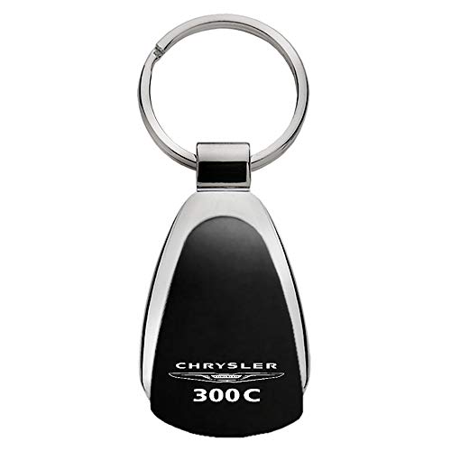 Chrysler Au-tomotive Gold, Inc. Tear Drop Metal Key Ring for Chrysler 300C (Black) - Image 1