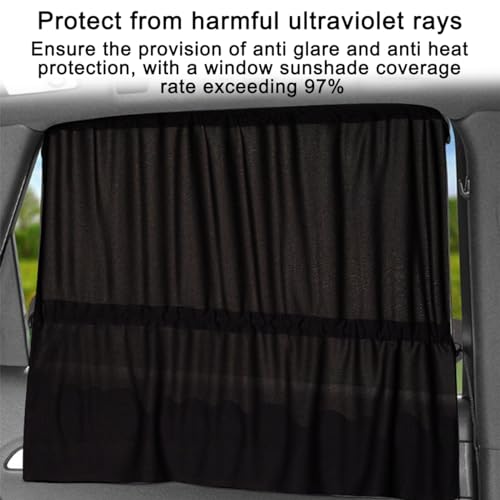 KHGUZ 2PCS Car Side Window Sun Shades, Suction Cup Vehicle Sunshade Curtain with UV Rays Protection, Removable Auto Window Sunscreen for Protecting Privacy, Universal for SUV, Truck, RV - Image 5