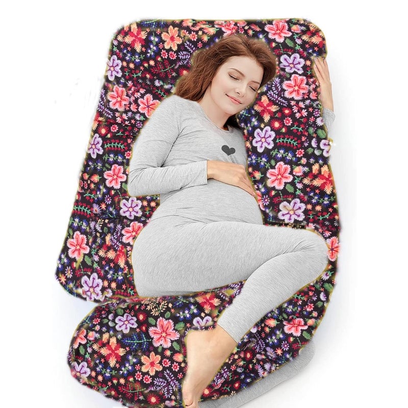 DARKZONE Pregnancy Pillow for Sleeping, Extra Large U Shaped Body Pillow, Maternity Pillow for Pregnant Women, Abdomen, Hip, Spine, Neck, Head Support Cushion, Wedge for Supporting Belly (Maroon) - Image 1