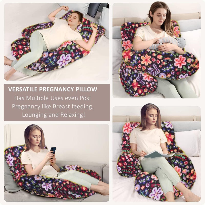 DARKZONE Pregnancy Pillow for Sleeping, Extra Large U Shaped Body Pillow, Maternity Pillow for Pregnant Women, Abdomen, Hip, Spine, Neck, Head Support Cushion, Wedge for Supporting Belly (Maroon) - Image 5