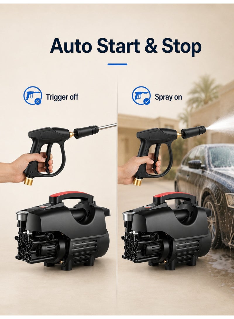 ألونغد غسالة الضغط الكهربائي 3500 PSI 2000W غسالة طاقة عالية مع خرطوم 32 قدم قابلة للفصل غسالة ضغط كهربائية لتنظيف أسوار سيارات - Image 3