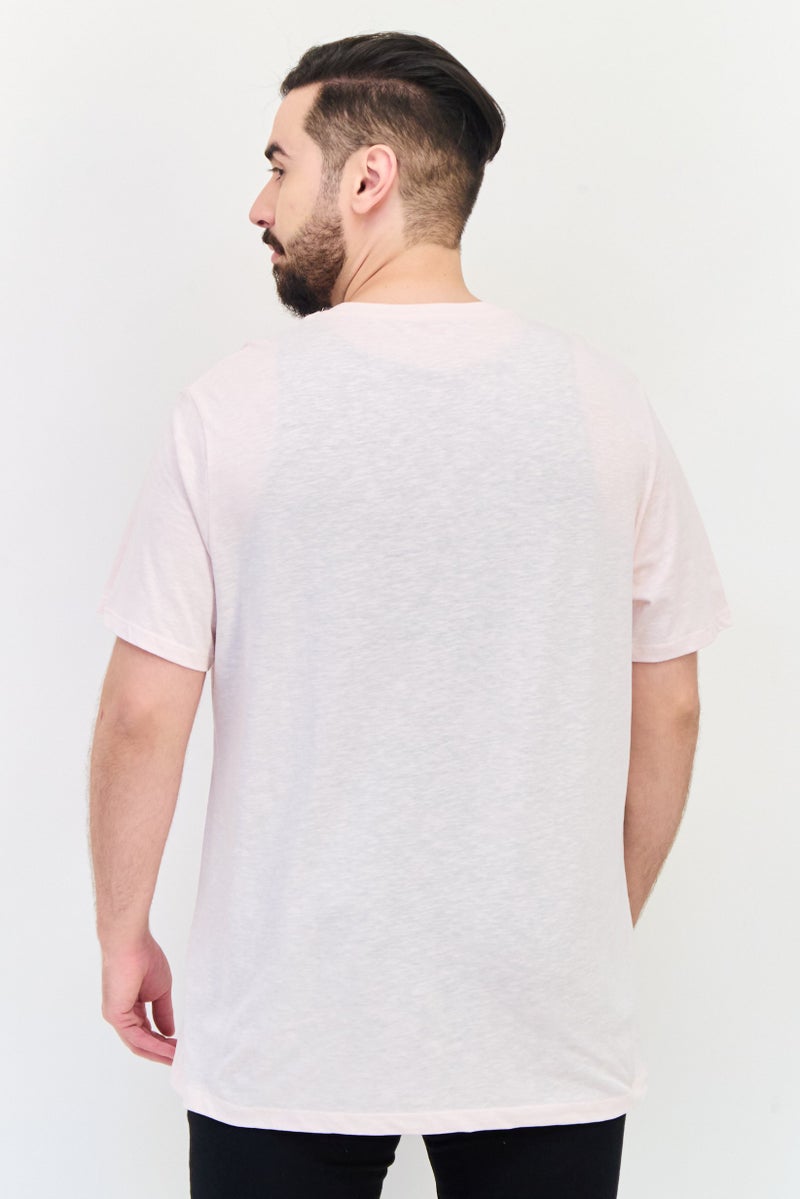 Celio Men Crew Neck Short Sleeve Graphic Print T-Shirt, Pink - Image 3