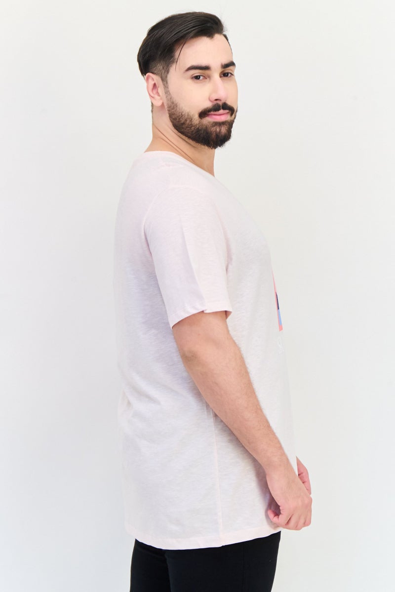 Celio Men Crew Neck Short Sleeve Graphic Print T-Shirt, Pink - Image 2