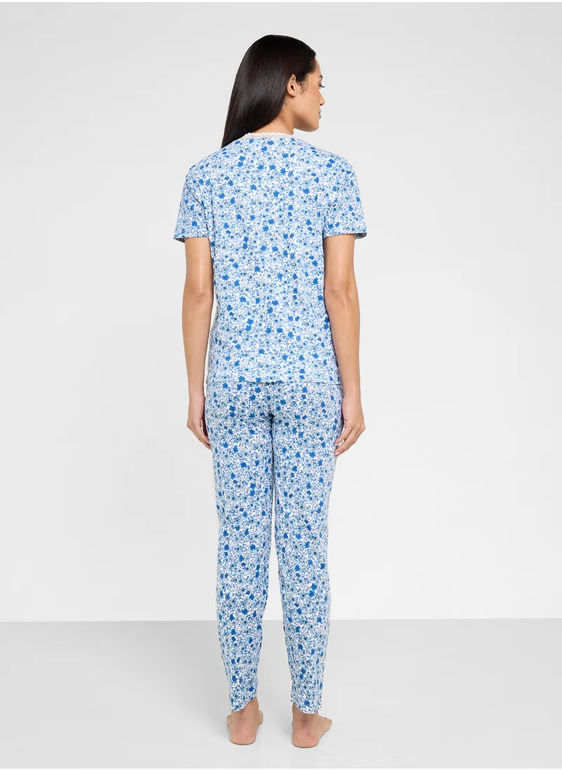ريبلز مع نمشي Ladies Nightwear 2pcs Sets