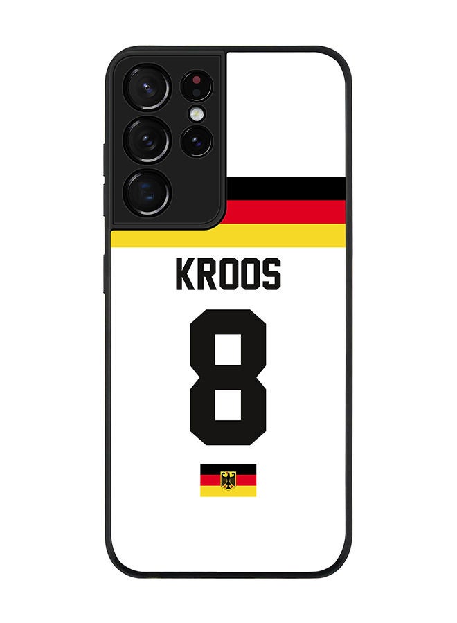 Stylizedd Rugged Black edge case for Samsung Galaxy S21 Ultra 5G Slim fit Soft Case Flexible Rubber Edges Anti Drop TPU Gel Thin Cover - Football Team - Germany Player Name - Kroos - Image 1