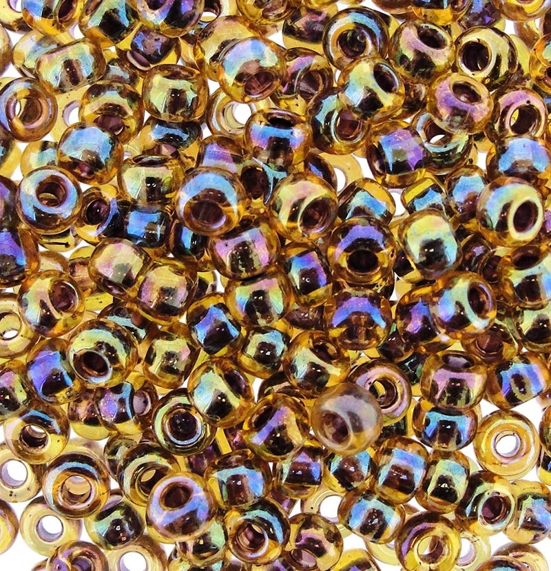 60 Round Berry Lined LT Topaz AB MIYUKI Seed Beads APPX 20GM Tube