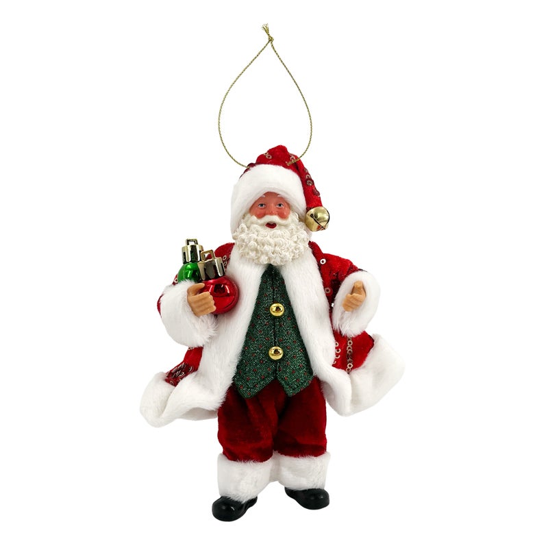 CHRISTMAS MAGIC Standing Santa Decoration Red 18cm - Image 1