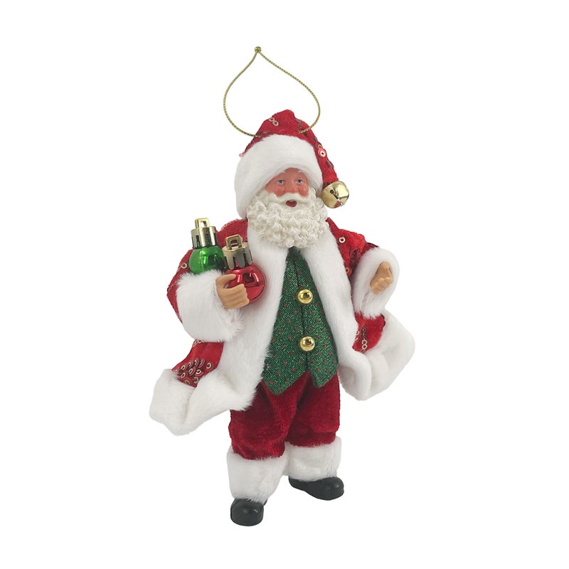 CHRISTMAS MAGIC Standing Santa Decoration Red 18cm - Image 3