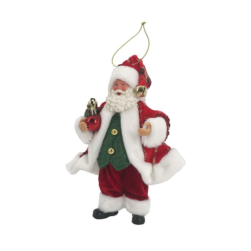 CHRISTMAS MAGIC Standing Santa Decoration Red 18cm - Image 4