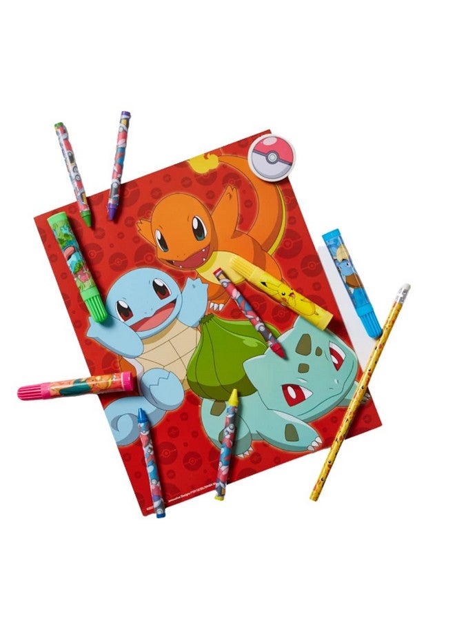 Innovative Designs مجموعة فنون تلوين وملصقات بوكيمون للأطفال بتصاميم مبتكرة، 30 قطعة. ومستلزمات الحرف مع حقيبة أقلام. - Image 5