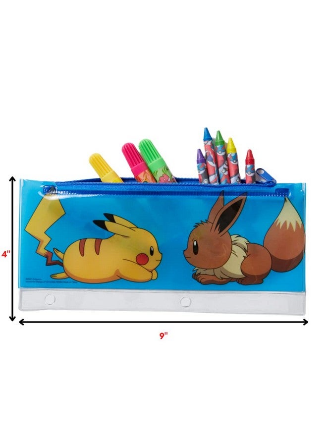 Innovative Designs مجموعة فنون تلوين وملصقات بوكيمون للأطفال بتصاميم مبتكرة، 30 قطعة. ومستلزمات الحرف مع حقيبة أقلام. - Image 4